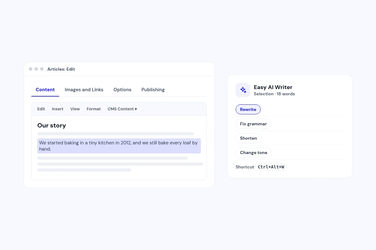 AI inside the article editor