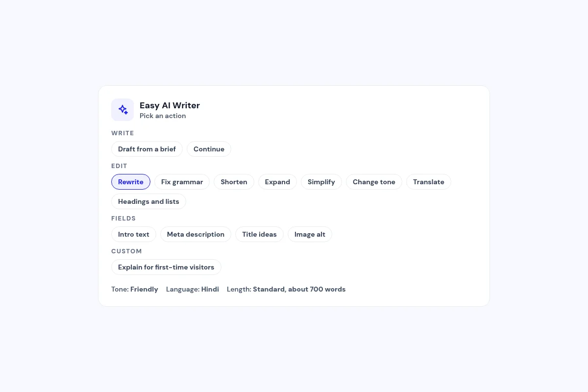An action for every edit