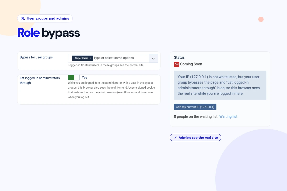 Let Chosen User Groups Through