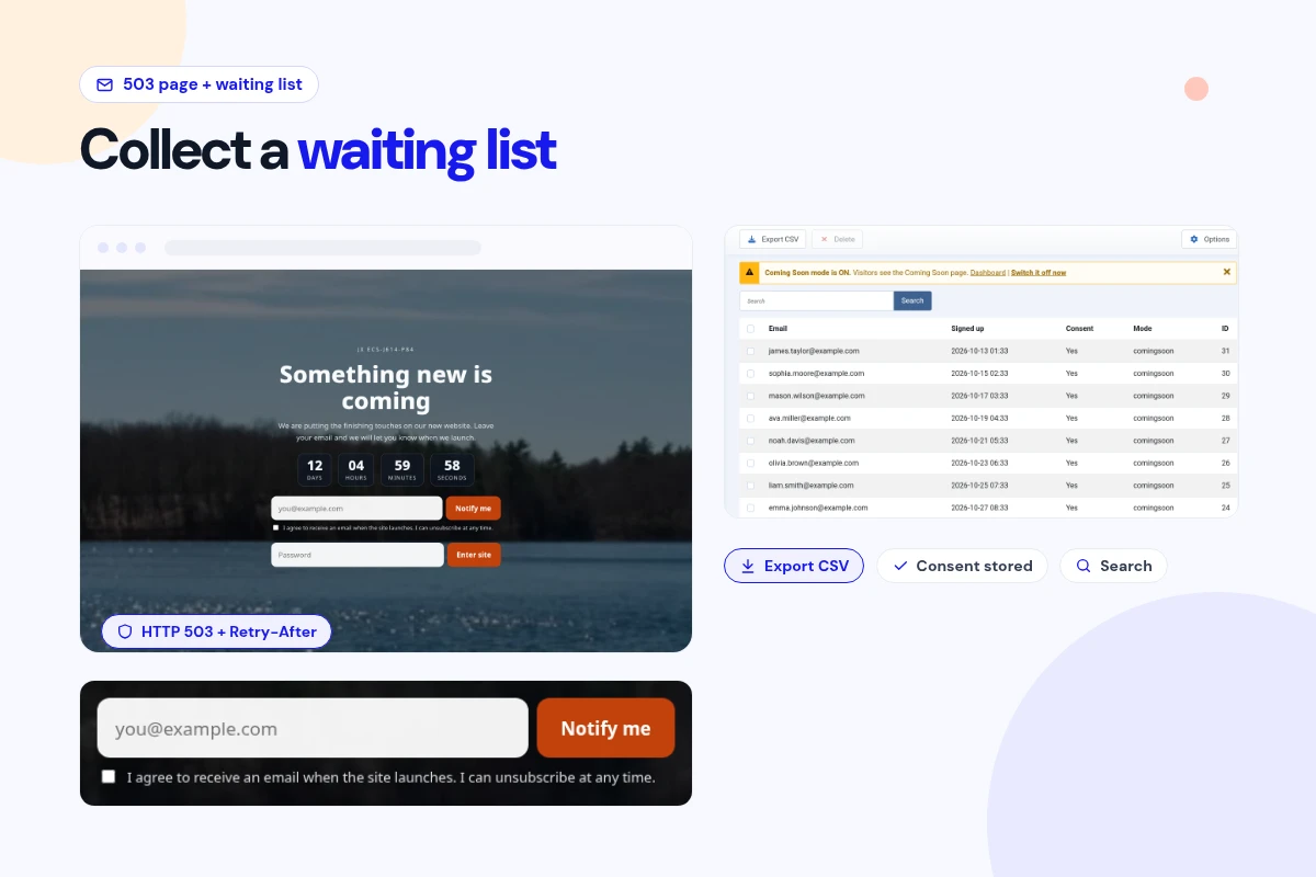 Collect a Launch Waiting List