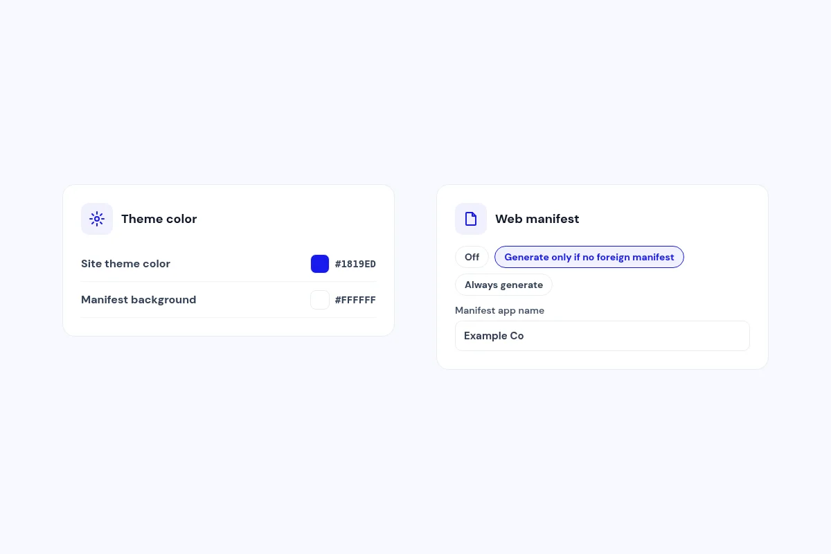 Theme color and a tidy manifest