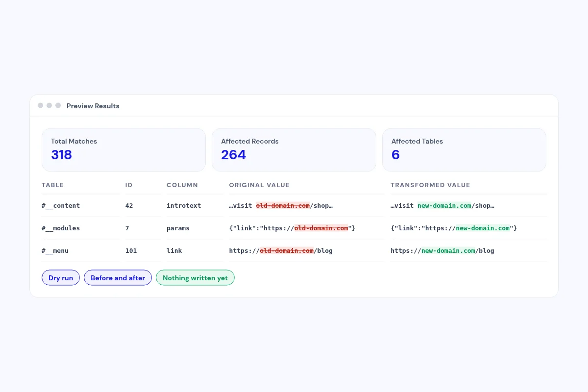 Preview before you replace