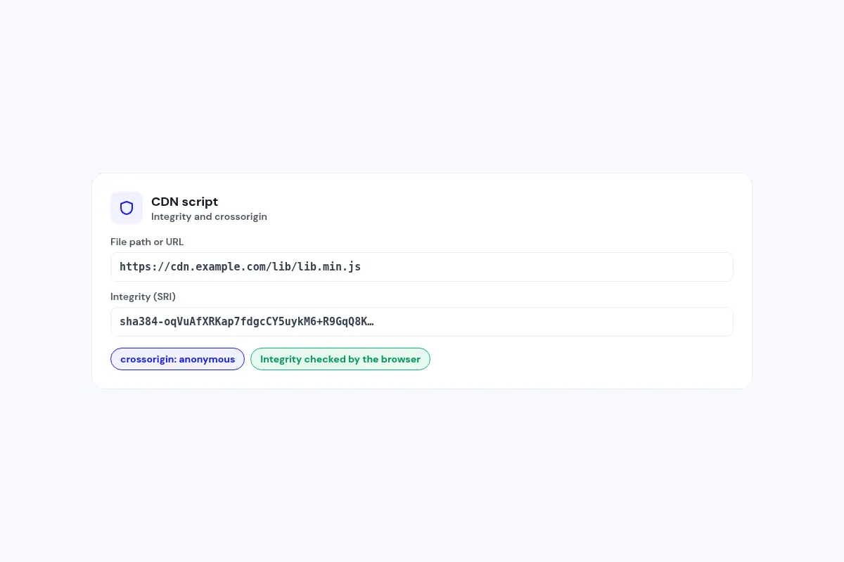 CDN files with integrity checks