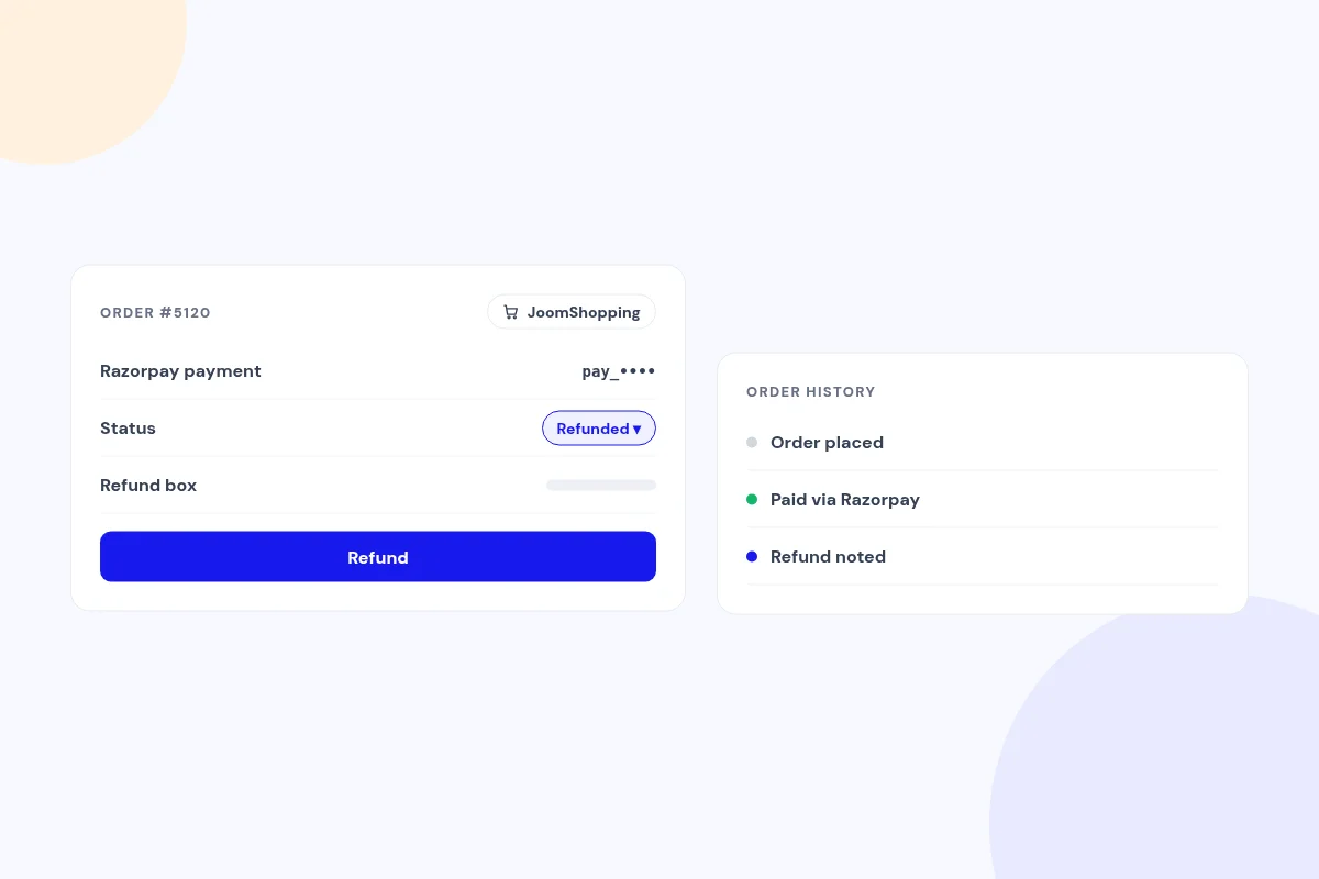 Razorpay details on every JoomShopping order