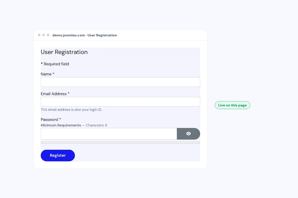 A shorter signup form