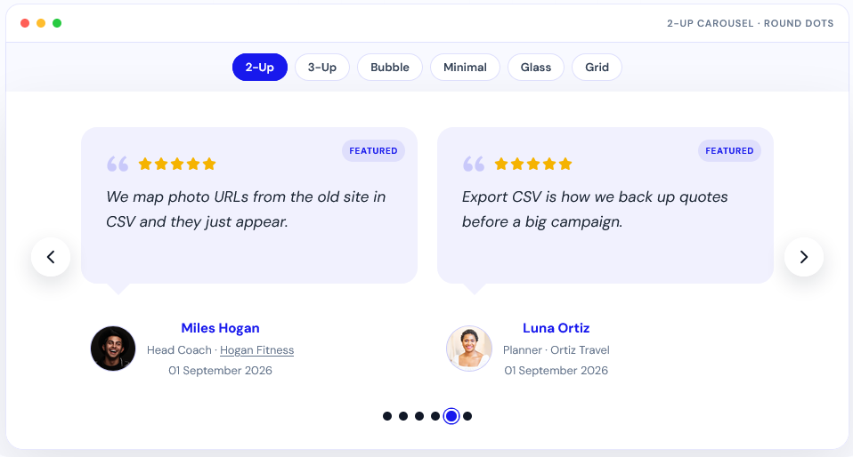 Testimonial slider demo